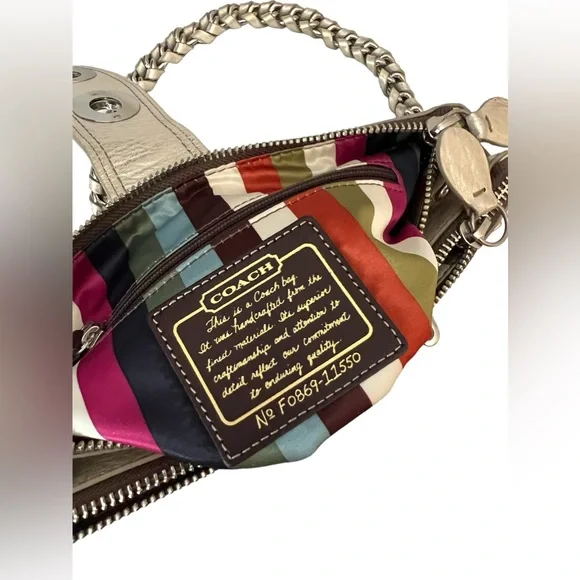 RARE Vintage Coach Legacy Metallic Leather Bridgit Clutch Purse Limited Edition - Picture 11 of 16